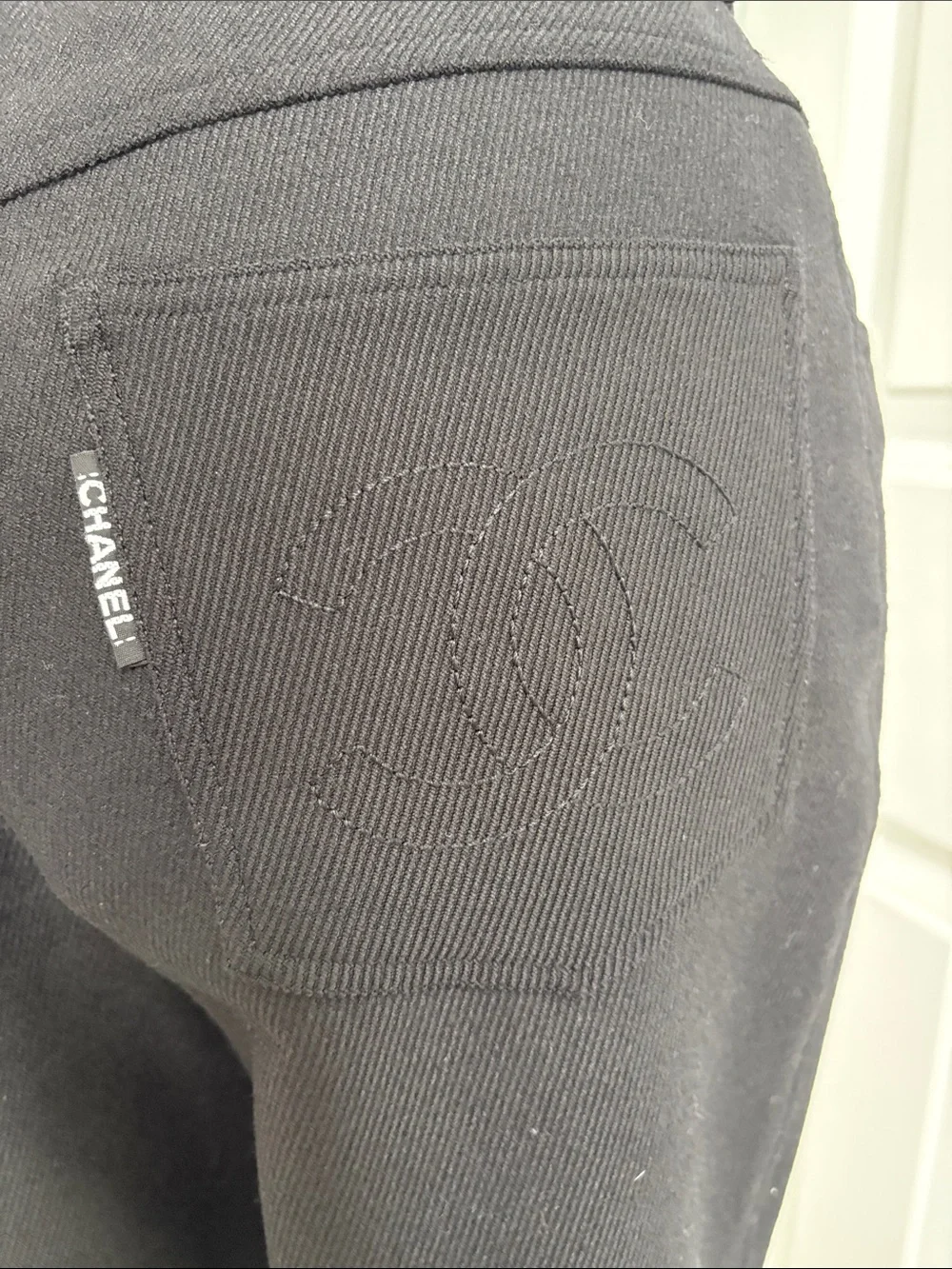 CHANEL Vintage Black Tailored Wool Pants